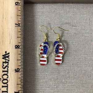 NWOT Patriotic flip flop earrings